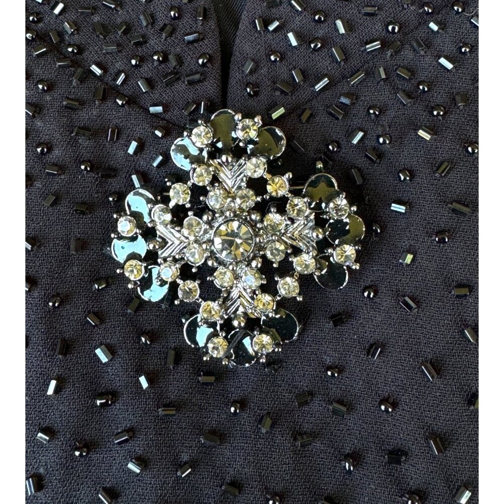 Donna Morgan Petites Beaded Cocktail/Evening Dress Black Size 12 - Picture 11 of 13